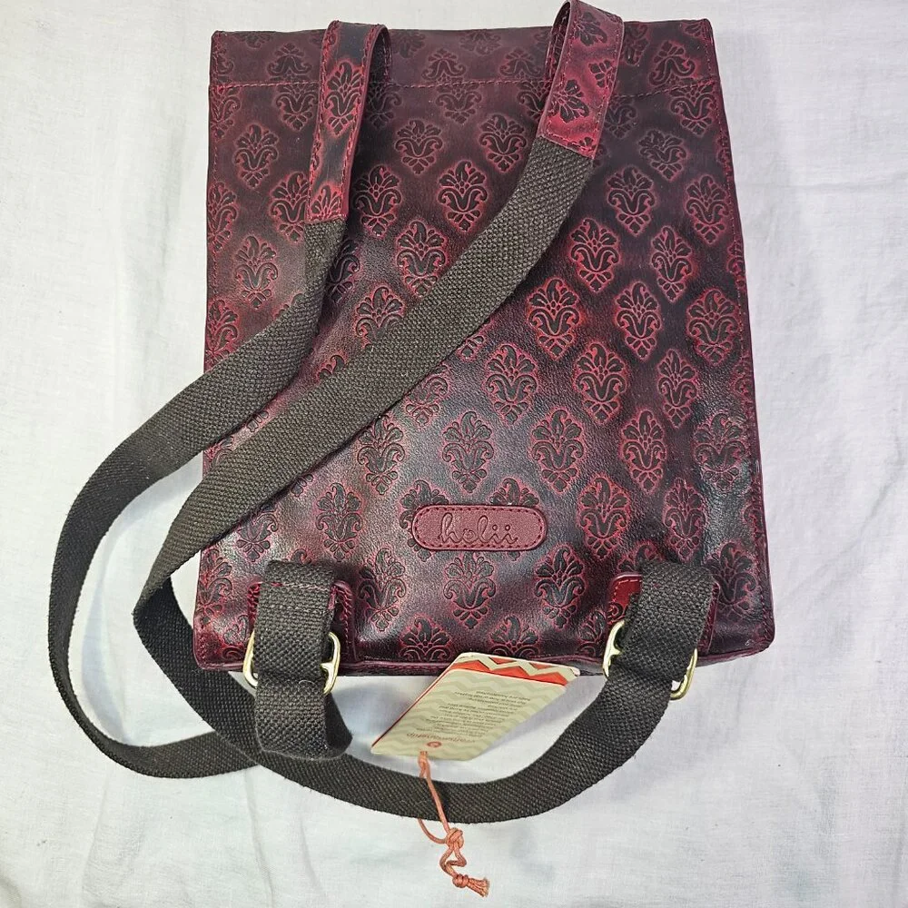 NWT Holii Textured Genuine Leather Handmade Backpack w Adjustable Straps